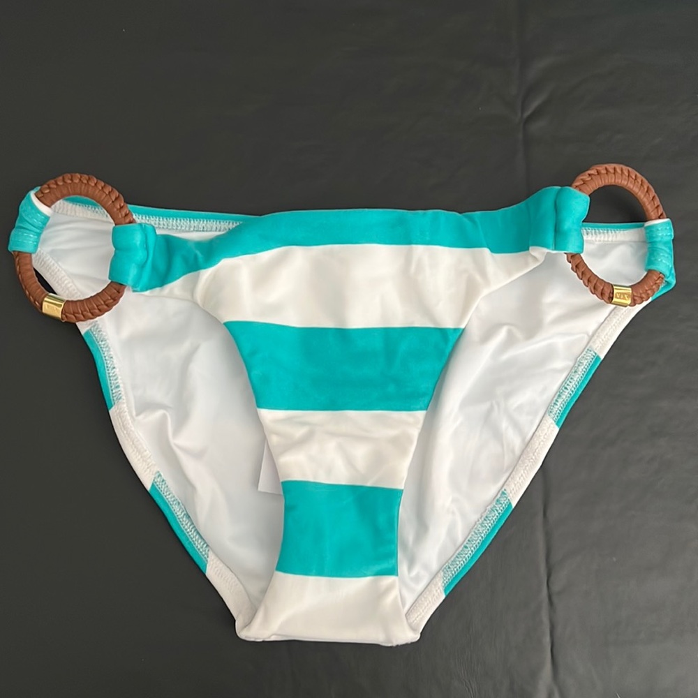 ViX by Paula Hermanny Cosmo Ring Full Turquoise Bikini Bottoms Sz S - NWT!
